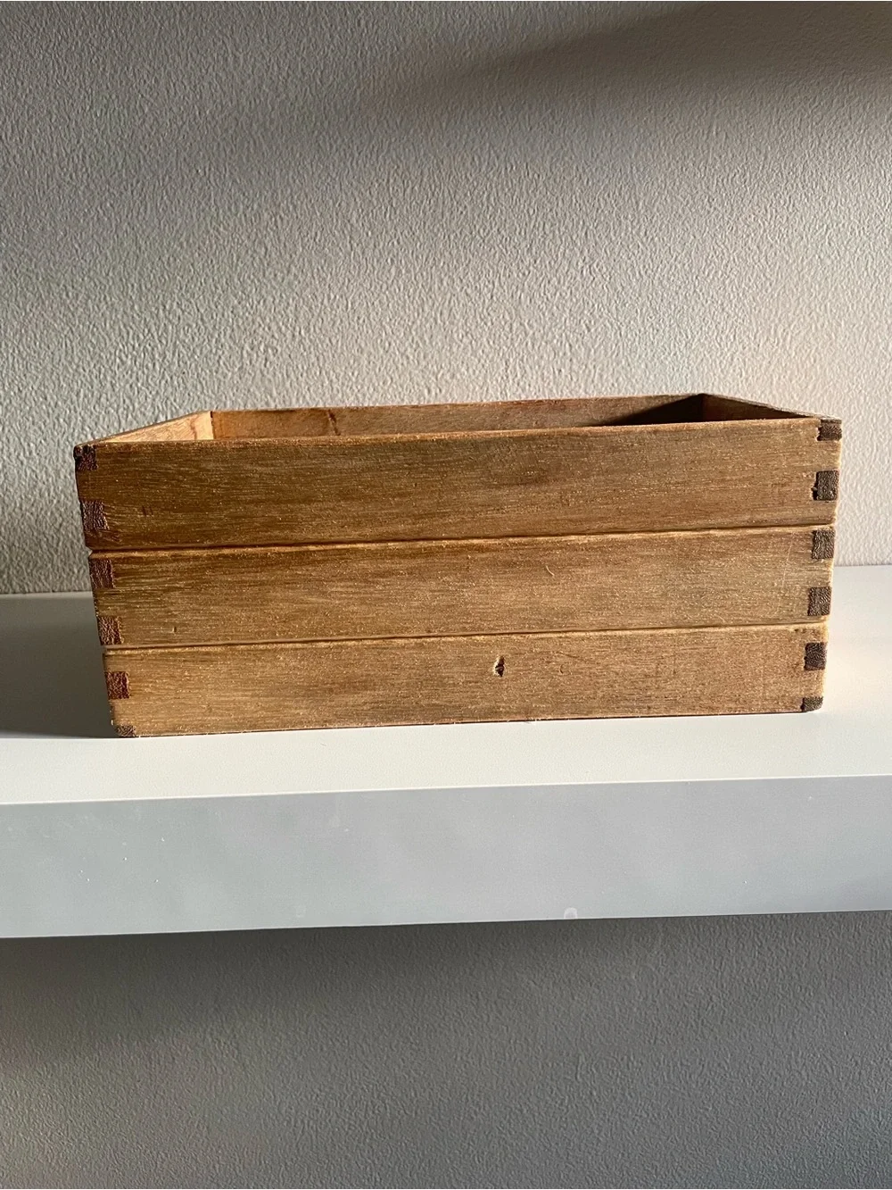 Rustic Wooden Slatted Storage Box